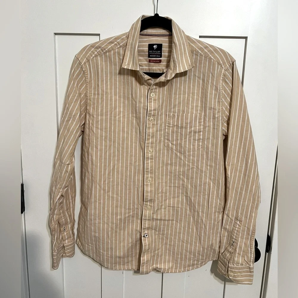 Netplay Heritage Workwear Mens Long Sleeve %100 Fine Cotton Shirt Size M